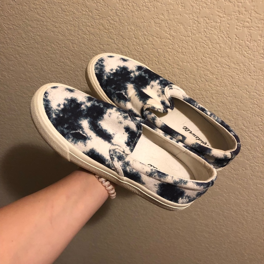 Madewell blue tie dye canvas slip on shoe size 6